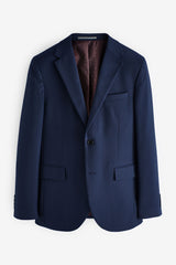 Bright Blue Slim Fit Textured Suit Jacket