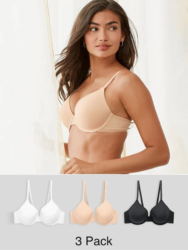 Holly Light Pad Full Cup Cotton Blend Bras Three Pack