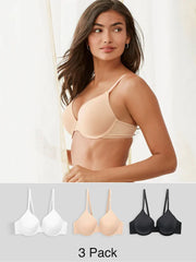 Holly Light Pad Full Cup Cotton Blend Bras Three Pack