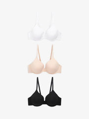 Holly Light Pad Full Cup Cotton Blend Bras Three Pack