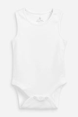 White 5 Pack Baby Vest Bodysuits