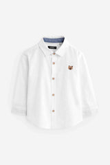 White Character Long Sleeve Oxford Shirt