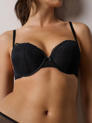 Black A-DD Push Up Padded Balcony Bra