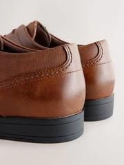 Tan Brown Standard Fit Derby Lace-Up Shoes