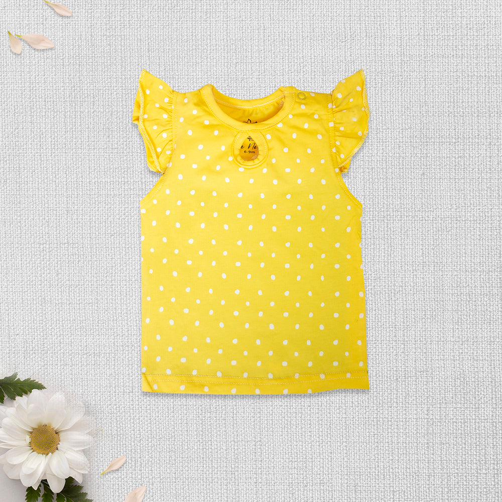 FLOWER GARDEN-T-Shirt Frill  (Polka Dot) | Tops & T-Shirts | The nest clothing