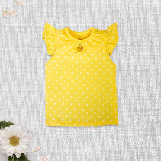 FLOWER GARDEN-T-Shirt Frill  (Polka Dot) | Tops & T-Shirts | The nest clothing