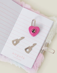 Girls Faux Fur Unicorn Lockable Journal