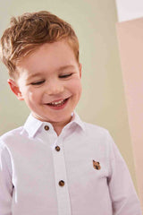 White Character Long Sleeve Oxford Shirt