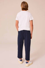 Navy Tapered Smart Trousers