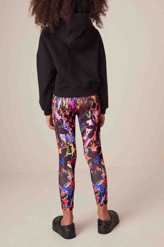 Black/Pink/Green Splat Printed Leggings