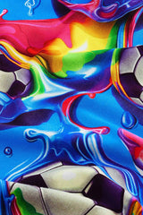 Blue Football Regular Fit Short Sleeve All-Over Print 100% Cotton T-Shirt