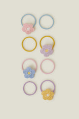 8-Pack Girls Crochet Flower Hair Bands