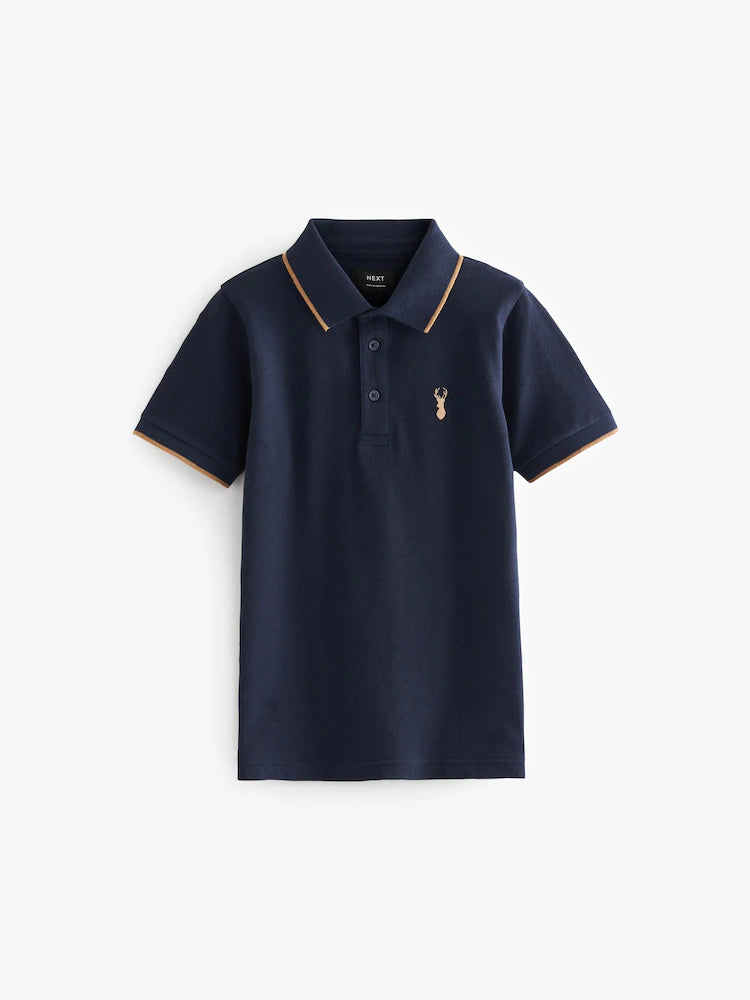 Stag Navy Blue Short Sleeve Polo Shirt (3-16yrs)