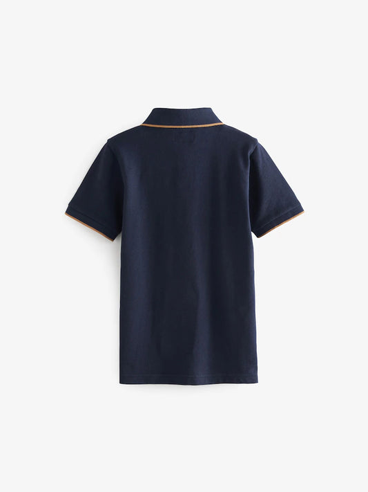 Stag Navy Blue Short Sleeve Polo Shirt (3-16yrs)