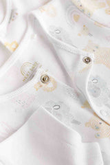 White Farmyard Baby 100% Cotton Rompers 3 Pack