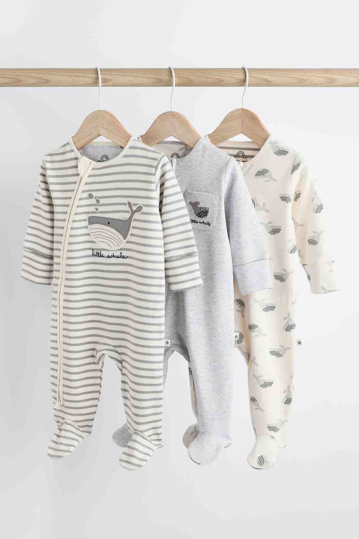 Grey Whale Baby 2 Way Zip 100% Cotton Sleepsuits 3 Pack | Rompers | next, <p>Grey Whale Baby 2 Way Zip 100% Cotton Sleepsuits 3 Pack</p>. We delivery across Pakistan