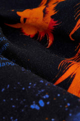 Black/Orange Dragon Regular Fit Short Sleeve All-Over Print 100% Cotton T-Shirt