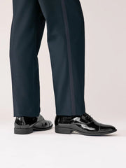 Black Standard Fit Patent Oxford Toe Cap Shoes