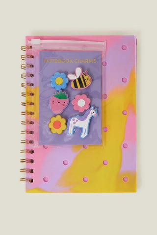 Girls Notebook and Cover Charms Set
