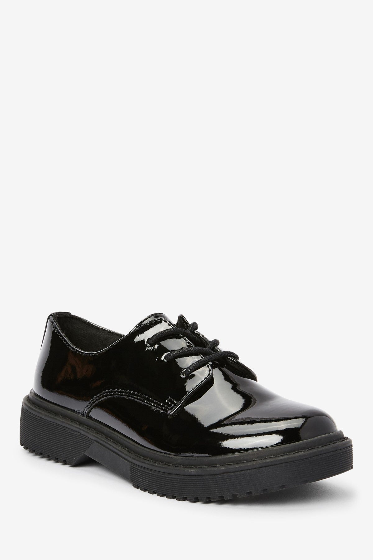 black patent chunky lace-up shoes for boys - black patent chunky lace-up shoes for boys - Cotton Candy™ Pakistan