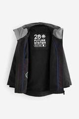 Grey Reflective Waterproof Fleece Hooded Lined Coat