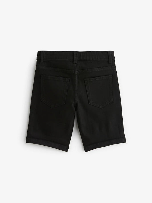 Black Single Denim Shorts (3-16yrs)
