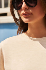 Oatmeal Cream Heavyweight Short Sleeve Crew Neck T-Shirt