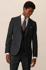 Black Slim Fit Textured Suit Jacket