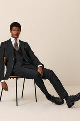 Black Slim Fit Textured Suit Jacket