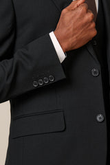 Black Slim Fit Textured Suit Jacket