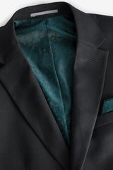 Black Slim Fit Textured Suit Jacket