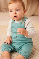 Teal Blue Baby Dungarees And Bodysuit Set NEXT UK