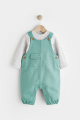 Teal Blue Baby Dungarees And Bodysuit Set NEXT UK