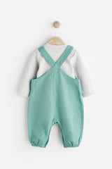 Teal Blue Baby Dungarees And Bodysuit Set NEXT UK