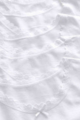 White 5 Pack Lace Trim Vest