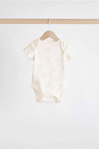 Neutral Baby Short Sleeves Bear Bodysuits 5 Pack