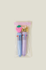 2-Pack Girls Mini Multi Colour Pens