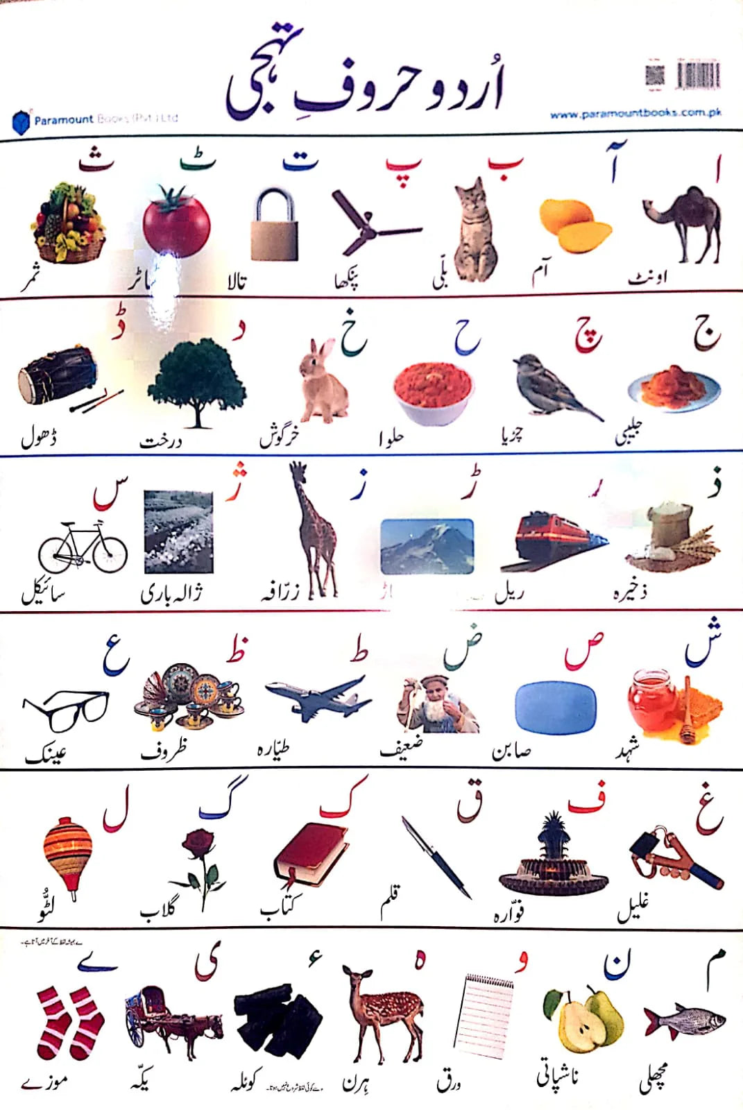 PARAMOUNT WALL CHART-URDU HUROOF-E-TAHAJJI