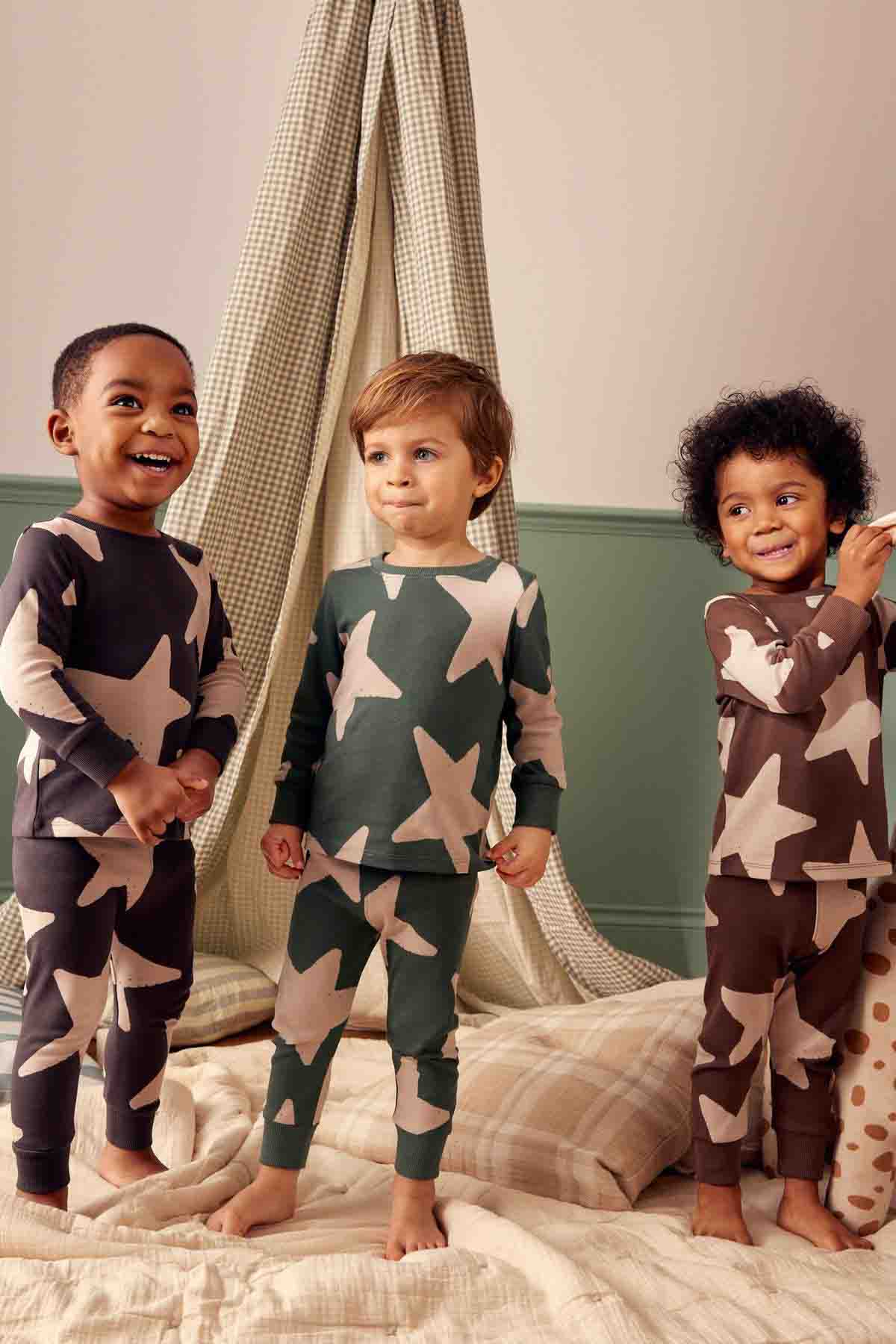 Green/Ecru/Brown Stars 3 Pack Snuggle 100% Cotton Pyjamas | Sets | next, <p>Green/Ecru/Brown Stars 3 Pack Snuggle 100% Cotton Pyjamas (</p>. We delivery across Pakistan