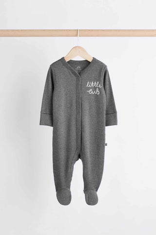 Bear Checkerboard Baby Sleepsuits 3 Pack