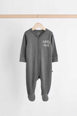 Bear Checkerboard Baby Sleepsuits 3 Pack