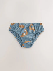 Blue Dinosaur Cotton Printed Briefs 5 Pack (1.5-10yrs)