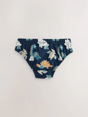 Blue Dinosaur Cotton Printed Briefs 5 Pack (1.5-10yrs)