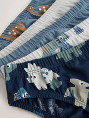 Blue Dinosaur Cotton Printed Briefs 5 Pack (1.5-10yrs)
