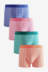 Bright Sealife Print Signature Cotton Rich Boxers 4 Pack