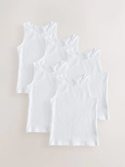 White 5 Pack Lace Trim Vest (1.5-16yrs)
