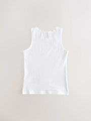 White 5 Pack Lace Trim Vest (1.5-16yrs)