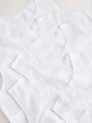 White 5 Pack Lace Trim Vest (1.5-16yrs)