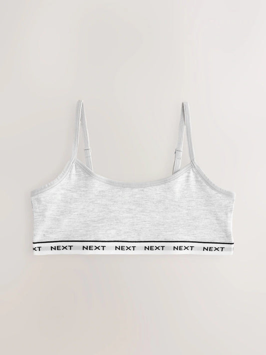 Grey/Black/White Strappy Crop Tops 3 Pack (5-16yrs)