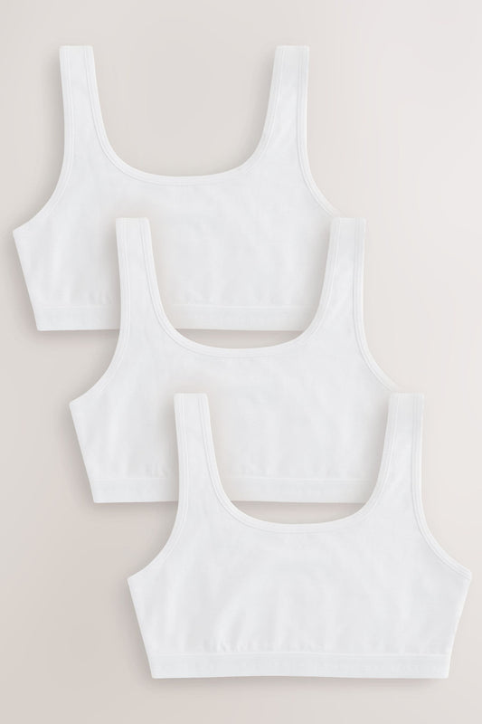 NEXT - White Scoop Crop Tops 3 Pack (5-16yrs)